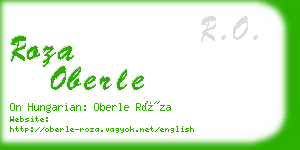 roza oberle business card